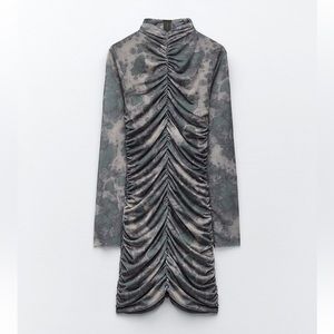 ZARA PRINTED TULLE DRESS